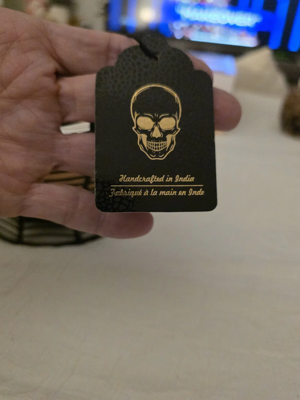 Black Metal Skull Wire Basket